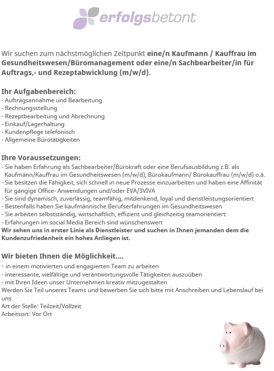 Wir suchen Verstärkung ....